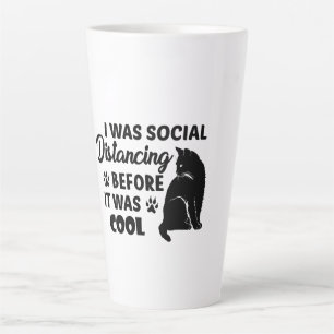 Caneca De Café Latte eu estava distanciando social antes que fosse lega