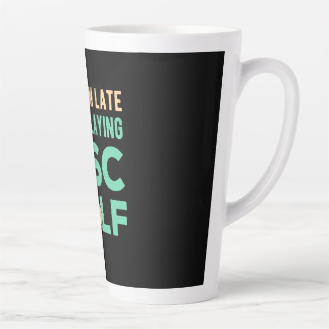 Caneca De Café Latte Eu Estava Jogando Golfe De Disco (Direita)