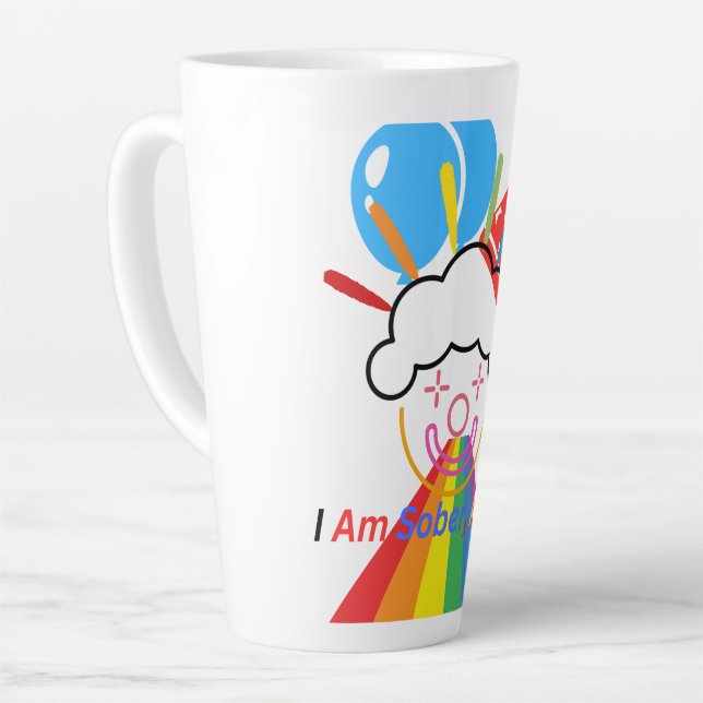 Caneca De Café Latte Eu estou sóbrio de novo (Ângulo esquerdo)