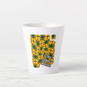 Caneca De Café Latte Eu Gosto De Flores Únicas