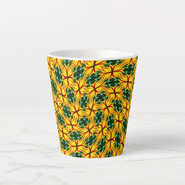 Caneca De Café Latte Eu Gosto De Flores Únicas (Frente)