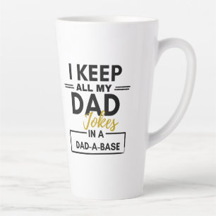 Caneca De Café Latte Eu guardo todas as minhas piadas pais em um café M