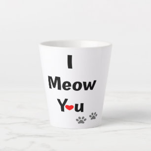 Caneca De Café Latte Eu Miao Você Gato Dia dos Namorados Citação Felina