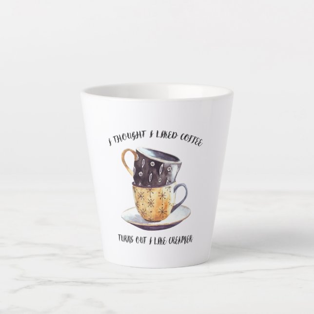 Caneca De Café Latte Eu Pensei Que Gostava De Café. (Frente)