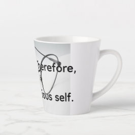 Caneca De Café Latte Eu penso demais