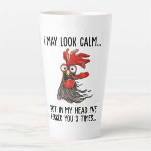 Caneca De Café Latte Eu posso parecer calmo mas na minha cabeça eu te