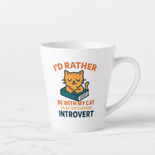 Caneca De Café Latte Eu Preferiria Estar Com Meu Gato