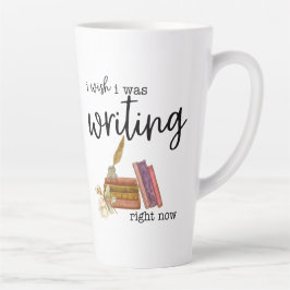 Caneca De Café Latte Eu Queria Estar Escrevendo Agora
