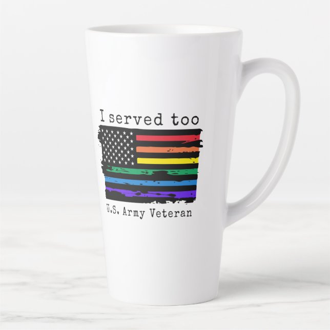 Caneca De Café Latte Eu Servi Para A LGBTQ+ Latte Mug Do Exército Ameri (Direita)
