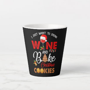 Caneca De Café Latte Eu só quero beber vinho assares de Natal