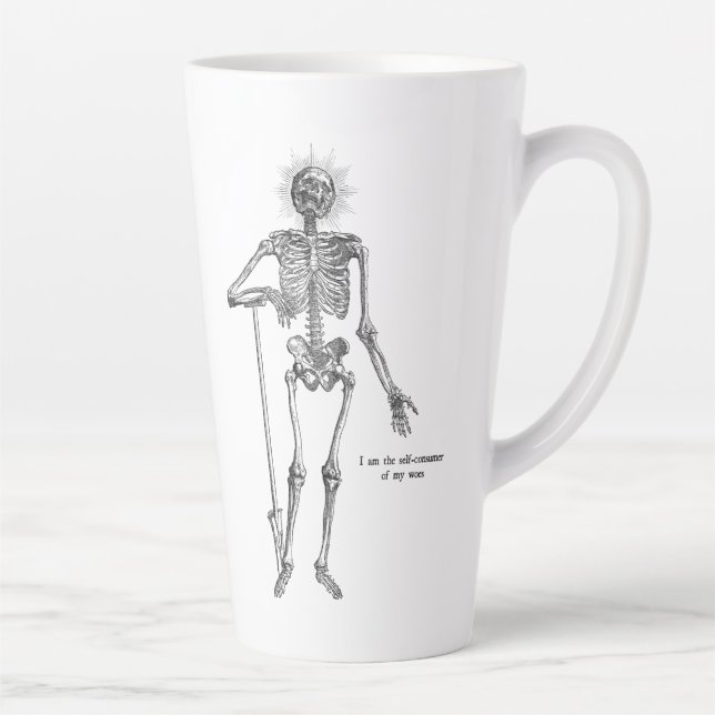 Caneca De Café Latte Eu sou Skeleton! (Direita)