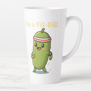 Caneca De Café Latte Eu sou um Fit-Dill! Design de trocadilho engraçado