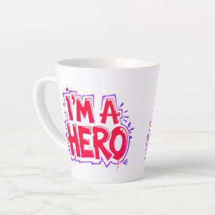 Caneca De Café Latte Eu Sou uma Declaração de Arte de Rua em Neon Gráfi