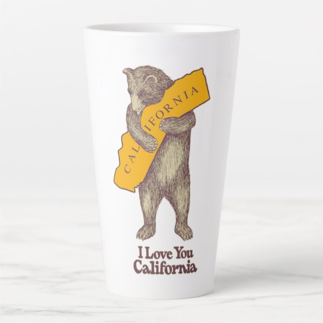 Caneca De Café Latte Eu Te Amo Califórnia (Frente)