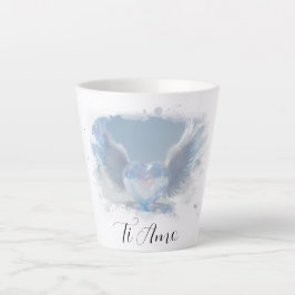 Caneca De Café Latte *~* Eu Te Amo, Cristalino, Alas De Coração AP78 Ti