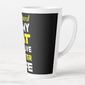 Caneca De Café Latte Eu trabalho Duro para que meu gato possa viver mel