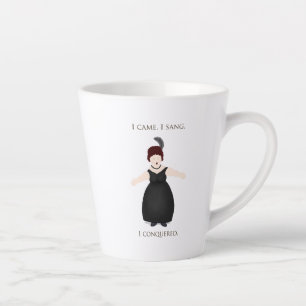 Caneca De Café Latte "Eu Vim, Cantei, Conquistei" cantor de vocalista