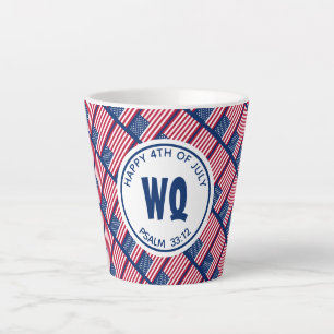 Caneca De Café Latte EUA Patriótico Feliz 4 de julho Bandeira Ameri