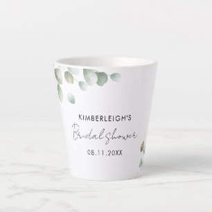 Caneca De Café Latte Eucalyptus Script Chá de Noiva Personalizado