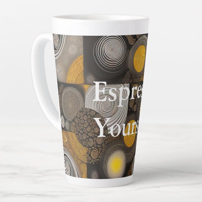 Caneca De Café Latte Eva 2 Abstract Design Latt Mug (Ângulo esquerdo)