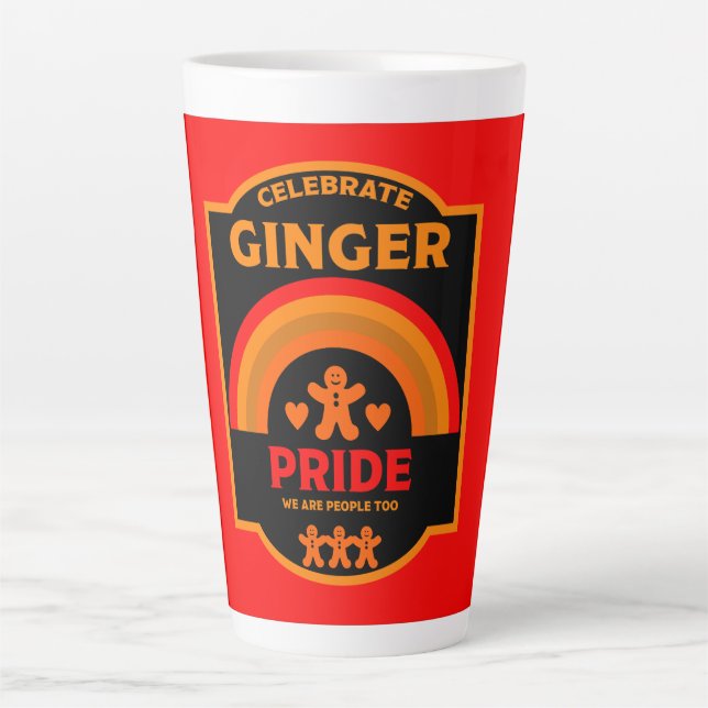 Caneca De Café Latte Eventos do Dia do Orgulho Ginger no Mês (Frente)
