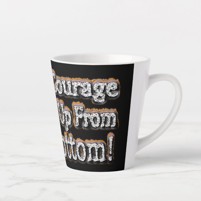Caneca De Café Latte "Exigir Coragem" Design. Comprar Agora (Direita)