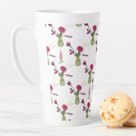 Caneca De Café Latte Exotisches Blumenarrangement im Glas