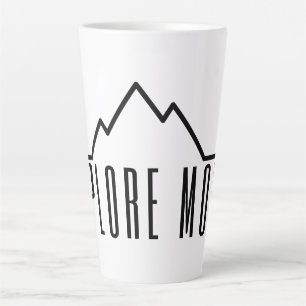 Caneca De Café Latte Explore Mais Caneca de Latte de Montanha Minimalis