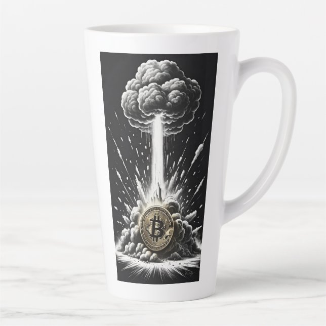 Caneca De Café Latte Explosão BTC (Direita)