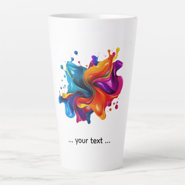Caneca De Café Latte explosão de respingos de tinta (Frente)