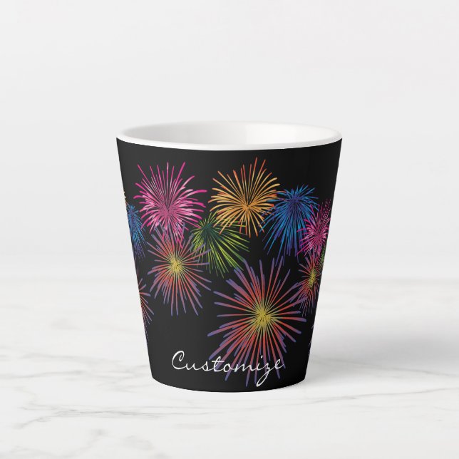 Caneca De Café Latte Explosão de Thunder_Cove do Fireworks (Frente)