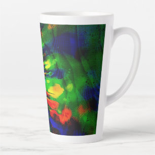 Caneca De Café Latte Explosão em arco-íris