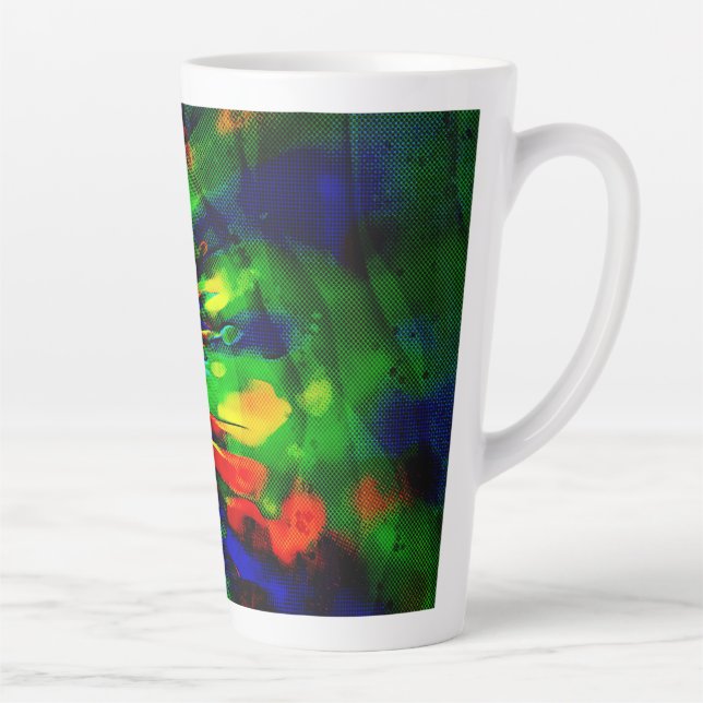 Caneca De Café Latte Explosão em arco-íris (Direita)
