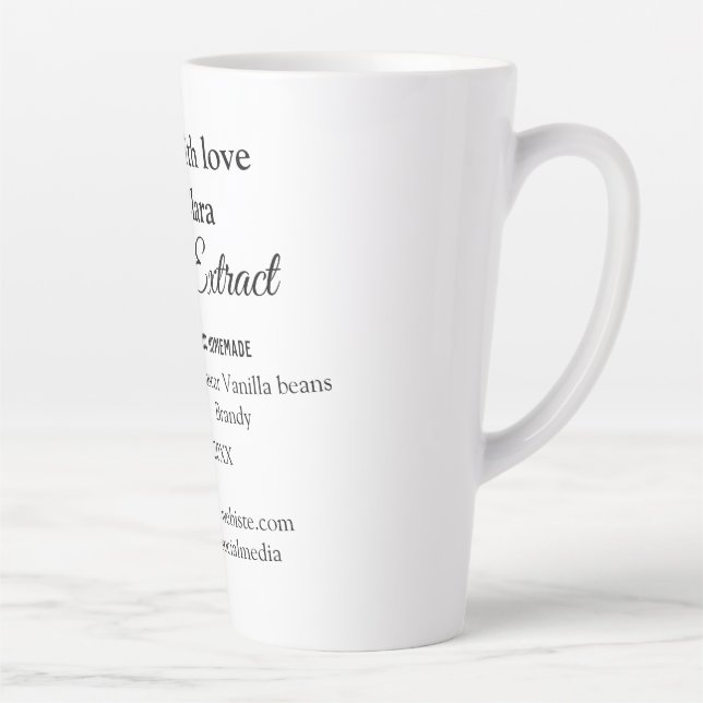 Caneca De Café Latte Extrato de baunilha casado adicionar ingredientes  (Direita)