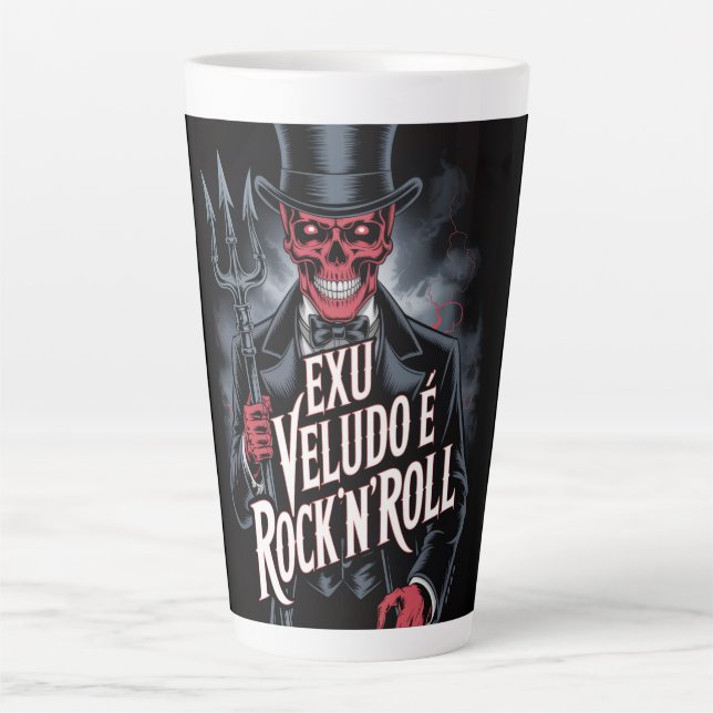 Caneca De Café Latte Exu Veludo é Rock'N'Roll #1 (Frente)