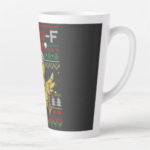 Caneca De Café Latte F-CAW-F Galinha Gritando Engraçada Natal Feio