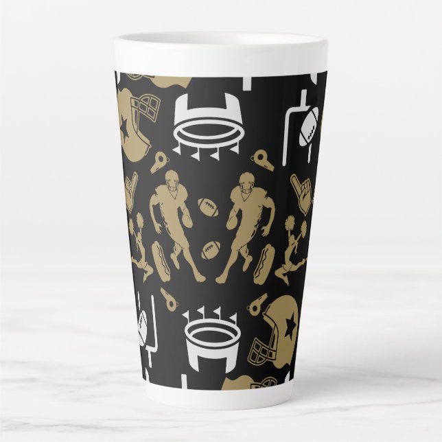 Caneca De Café Latte Fã de Futebol Americano  (Frente)
