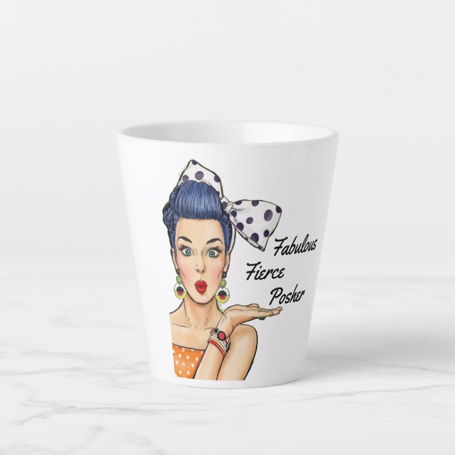 Caneca De Café Latte Fabuloso posher feroz - Poshmark Latte Mug (Frente)