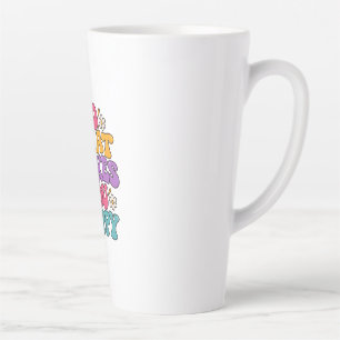 Caneca De Café Latte Faça O Que Te Faz Feliz – Colorido Retro Positivo