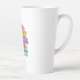 Caneca De Café Latte Faça O Que Te Faz Feliz – Colorido Retro Positivo