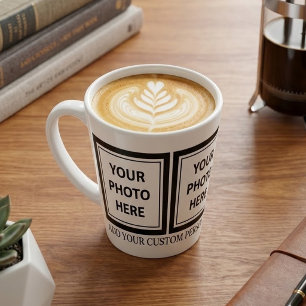 Caneca De Café Latte Faça o Upload de 3 Fotos e Adicione Texto – Person