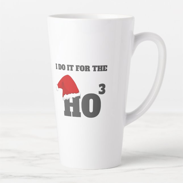 Caneca De Café Latte Faço isso para o texto do boné de Natal engraçado (Direita)
