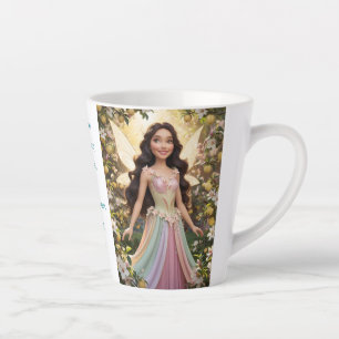 Caneca De Café Latte Fada de Flor de Fince
