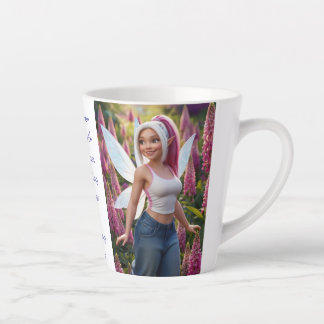 Caneca De Café Latte Fada De Flor Foxtail