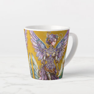 Caneca De Café Latte Fada do Açúcar Adornada com Joias