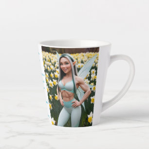 Caneca De Café Latte Fada do Narciso Branco