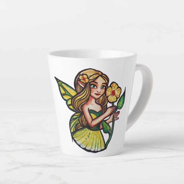 Caneca De Café Latte Fadas de Verão (Ângulo direito)