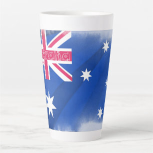 Caneca De Café Latte Fadeout de Bandeira da Austrália Artística