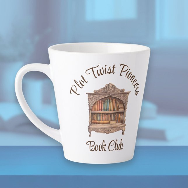Caneca De Café Latte Fairytale Bookshelf (Criador carregado)