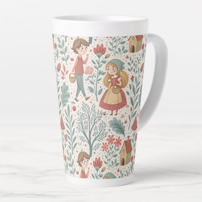 Caneca De Café Latte Fairytale Forest Walk Mug (Ângulo direito)